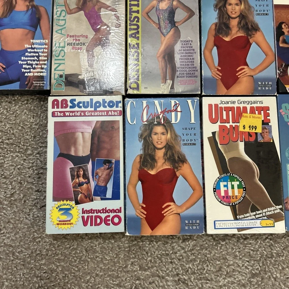 Fitness VHS Lot Of 22 Workout Videos Sealed/Used Joe Weider/‎ Tony Little Etc